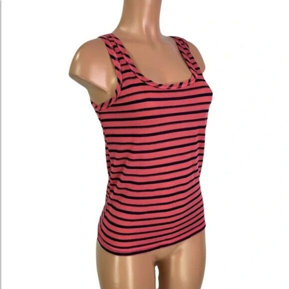 Splendid Striped Lightweight Sleeveless Tank Top in Pink and Navy Blue (NWT) - Picture 4 of 6